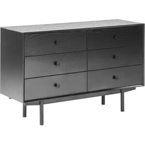 Beliani Alcester Modern Chest - 6 Drawers, Black Beliani Alcester Modern Chest - 6 Drawers, Black