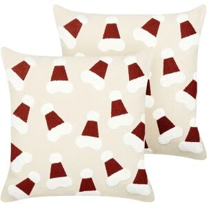 Cojines Navideños Beige Beliani - Pack de 2 Cojines Navideños Beige Beliani - Pack de 2
