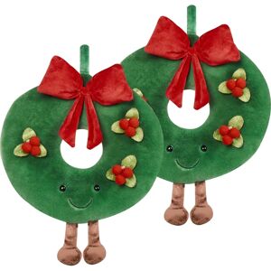 Beliani Bonbon Grüner Weihnachtsgirlanden Kissen-Set 2 Beliani Bonbon Grüner Weihnachtsgirlanden Kissen-Set 2
