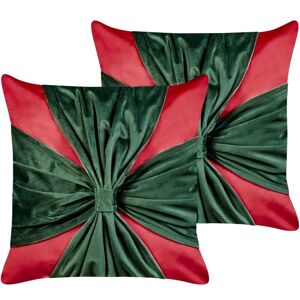 Beliani - Velvet Christmas Gift Set of 2 Cushions - 45x45cm Beliani - Velvet Christmas Gift Set of 2 Cushions - 45x45cm