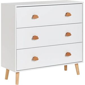 Beliani Cloudy White 3-Drawer Chest of Drawers - Chest of Drawers Beliani Cloudy White 3-Drawer Chest of Drawers - Chest of Drawers