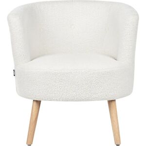 Beliani Odenzen White Bouclé Armchair - Modern Style Beliani Odenzen White Bouclé Armchair - Modern Style