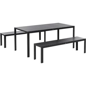 Beliani Modern Outdoor Dining Set with Table & Benches - Garden Furniture Beliani Modern Outdoor Dining Set with Table & Benches - Garden Furniture