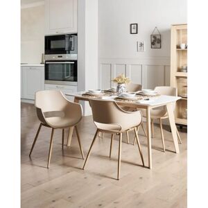 Beliani Millers Beige Modern Dining Chairs - Dining Chairs Beliani Millers Beige Modern Dining Chairs - Dining Chairs