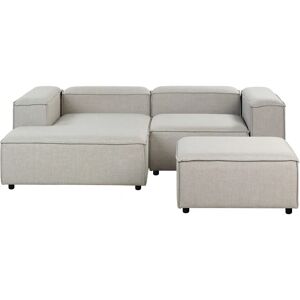 Beliani Ardal Modern L-Shaped Gray Fabric Modular Sofa with Ottoman Beliani Ardal Modern L-Shaped Gray Fabric Modular Sofa with Ottoman