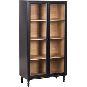 Beliani Black Tingledale Scandinavian Glass Display Cabinet Beliani Black Tingledale Scandinavian Glass Display Cabinet