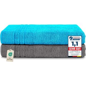 KOMFORTEC Modello - Set di 2 asciugamani in cotone - 80x200 cm - Asciugamani da doccia rapidi KOMFORTEC Modello - Set di 2 asciugamani in cotone - 80x200 cm - Asciugamani da doccia rapidi