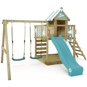 Casa de madera Wickey Smart Candy con columpio y tobogán - Juego Casa de madera Wickey Smart Candy con columpio y tobogán - Juego