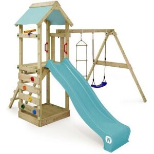 Wickey Juego - Parque infantil de madera con tobogán y columpio - 120cm altura Wickey Juego - Parque infantil de madera con tobogán y columpio - 120cm altura