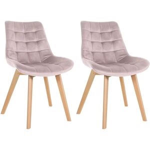 Sillas de comedor de terciopelo rosa CLP Brook Sillas de comedor de terciopelo rosa CLP Brook