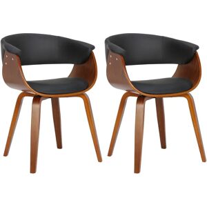 CLP Bruce 2 Sillas de Comedor - Negro - Diseño Moderno y Elegante CLP Bruce 2 Sillas de Comedor - Negro - Diseño Moderno y Elegante