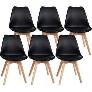 CLP Juego de 6 Sillas Ramsey Negras - Cómodas y Estables CLP Juego de 6 Sillas Ramsey Negras - Cómodas y Estables