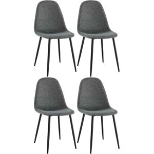 CLP - Ensemble de 4 chaises Napier en tissu gris - Publicité CLP - Ensemble de 4 chaises Napier en tissu gris - Publicité