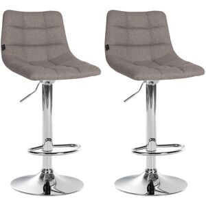 Conjunto de 2 taburetes de bar en tela gris - Barras Conjunto de 2 taburetes de bar en tela gris - Barras