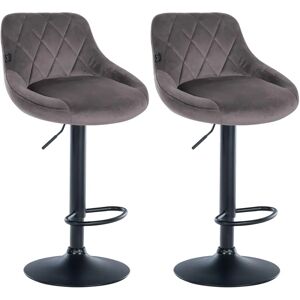 Conjunto de 2 taburetes Lazio en terciopelo - altura ajustable Conjunto de 2 taburetes Lazio en terciopelo - altura ajustable