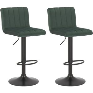 CLP Conjunto de 2 taburetes de bar de terciopelo verde CLP Conjunto de 2 taburetes de bar de terciopelo verde