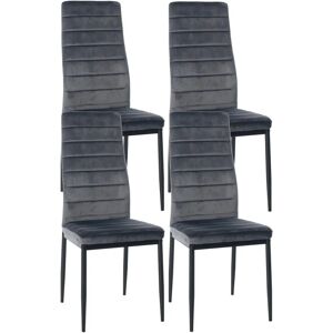 Conjunto de 4 sillas Mayfair de terciopelo - Sillas de comedor Conjunto de 4 sillas Mayfair de terciopelo - Sillas de comedor