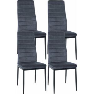 CLP Mayfair Sillas de comedor terciopelo gris claro 4 - Sillas de comedor CLP Mayfair Sillas de comedor terciopelo gris claro 4 - Sillas de comedor