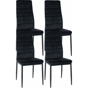 Sillas de comedor negras de terciopelo Mayfair - Sillas de comedor Sillas de comedor negras de terciopelo Mayfair - Sillas de comedor