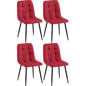 CLP - Juego de 4 Sillas de Comedor Antibes de Tela - Sillas de Comedor CLP - Juego de 4 Sillas de Comedor Antibes de Tela - Sillas de Comedor