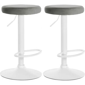 Conjunto de 2 Taburetes de Bar de Terciopelo CLP - Altura Ajustable, 360° Giratorio Conjunto de 2 Taburetes de Bar de Terciopelo CLP - Altura Ajustable, 360° Giratorio