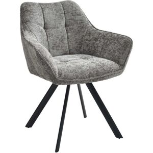 Silla de comedor gris de terciopelo o tela CLP - Moderna, Giratoria, 120kg Silla de comedor gris de terciopelo o tela CLP - Moderna, Giratoria, 120kg
