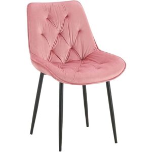Silla de comedor Wallace de terciopelo Rosa - Silla de comedor Silla de comedor Wallace de terciopelo Rosa - Silla de comedor