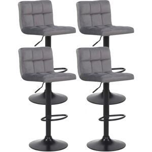Conjunto de 4 Taburetes de Bar de Terciopelo Gris - Bar stools Conjunto de 4 Taburetes de Bar de Terciopelo Gris - Bar stools
