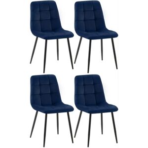 Chaises de salle à manger Antibes velours & métal - Pack de 4 - Publicité Chaises de salle à manger Antibes velours & métal - Pack de 4 - Publicité