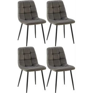 Lot de 4 chaises en velours - Design moderne avec métal - Anthracite - Chaises de salle à manger - Publicité Lot de 4 chaises en velours - Design moderne avec métal - Anthracite - Chaises de salle à manger - Publicité