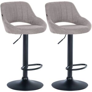 CLP Milet Conjunto de 2 bancos de bar en tela gris y metal - Bar stools CLP Milet Conjunto de 2 bancos de bar en tela gris y metal - Bar stools