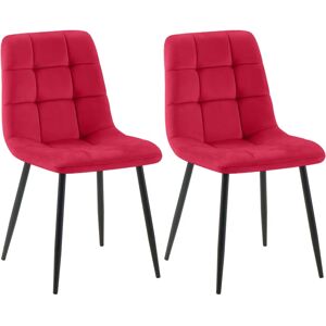 CLP Ensemble de 2 Chaises de Salle à Manger Tilde - Velours/ Tissu, Rouge - Publicité CLP Ensemble de 2 Chaises de Salle à Manger Tilde - Velours/ Tissu, Rouge - Publicité