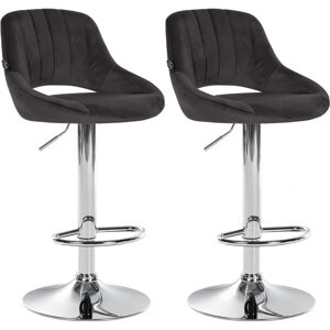 Conjunto de 2 taburetes de bar de terciopelo negro CLP Conjunto de 2 taburetes de bar de terciopelo negro CLP