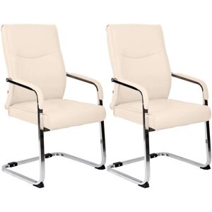 Sillas de Oficina CLP Hobart - Pack de 2 - Crema - Ergonómicas y Modernas Sillas de Oficina CLP Hobart - Pack de 2 - Crema - Ergonómicas y Modernas