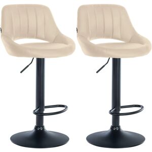 CLP Milet Ensemble de 2 Tabourets de Bar en Simili Cuir Crème - Tabourets de Bar - Publicité CLP Milet Ensemble de 2 Tabourets de Bar en Simili Cuir Crème - Tabourets de Bar - Publicité