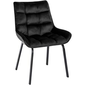 Silla de comedor Saranda de terciopelo negro - CLP Silla de comedor Saranda de terciopelo negro - CLP