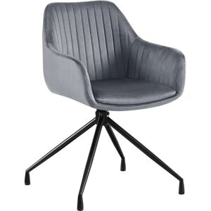 CLP Welby Silla de comedor gris oscuro de terciopelo - Silla de comedor CLP Welby Silla de comedor gris oscuro de terciopelo - Silla de comedor