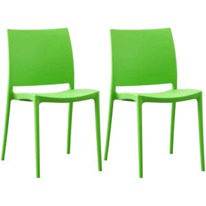 Sillas de Jardín CLP - Juego Apilable de Plástico Resistente a UV 2 Piezas Sillas de Jardín CLP - Juego Apilable de Plástico Resistente a UV 2 Piezas