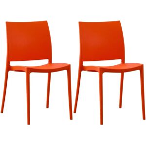 CLP Juego de Sillas de Jardín Naranja - Sillas de Jardín CLP Juego de Sillas de Jardín Naranja - Sillas de Jardín