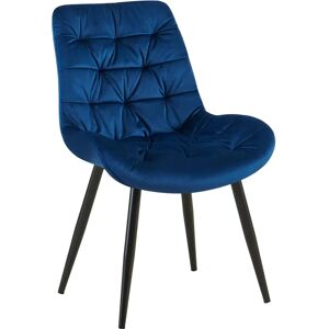 Silla de comedor Rossford de terciopelo azul oscuro - CLP Silla de comedor Rossford de terciopelo azul oscuro - CLP