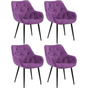 Ensemble de 4 chaises en velours Tanna - Moderne, Violet, Confortable - Publicité Ensemble de 4 chaises en velours Tanna - Moderne, Violet, Confortable - Publicité