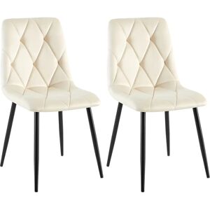 Set de 2 sillas de comedor de terciopelo Clairton - Modernas, soportan 150kg Set de 2 sillas de comedor de terciopelo Clairton - Modernas, soportan 150kg