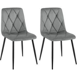 Conjunto de 2 sillas de comedor gris oscuro CLP Clairton - Silla de comedor Conjunto de 2 sillas de comedor gris oscuro CLP Clairton - Silla de comedor