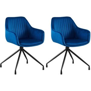 Conjunto de 2 sillas de comedor de terciopelo azul oscuro - Silla Conjunto de 2 sillas de comedor de terciopelo azul oscuro - Silla