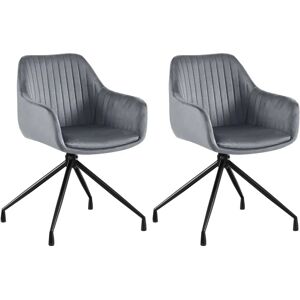 CLP Welby Silla de Terciopelo Gris Oscuro - Silla de Comedor CLP Welby Silla de Terciopelo Gris Oscuro - Silla de Comedor