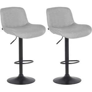 Set de 2 taburetes de bar CLP negro gris claro - Diseño moderno y ajustable Set de 2 taburetes de bar CLP negro gris claro - Diseño moderno y ajustable