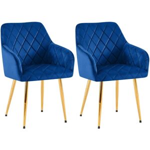Sillas de comedor de terciopelo azul oscuro - CLP Sillas de comedor de terciopelo azul oscuro - CLP