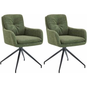 Chaises de salle à manger en tissu Pickett Vert - Lot de 2 - Publicité Chaises de salle à manger en tissu Pickett Vert - Lot de 2 - Publicité