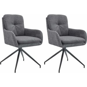 Chaises de salle à manger en tissu gris foncé Pickett - Lot de 2 - Publicité Chaises de salle à manger en tissu gris foncé Pickett - Lot de 2 - Publicité