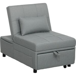 HOMCOM Sofá Cama 3 en 1 Gris Claro con Respaldo Ajustable HOMCOM Sofá Cama 3 en 1 Gris Claro con Respaldo Ajustable